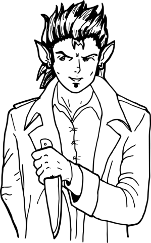 Half Elf Coloring Page